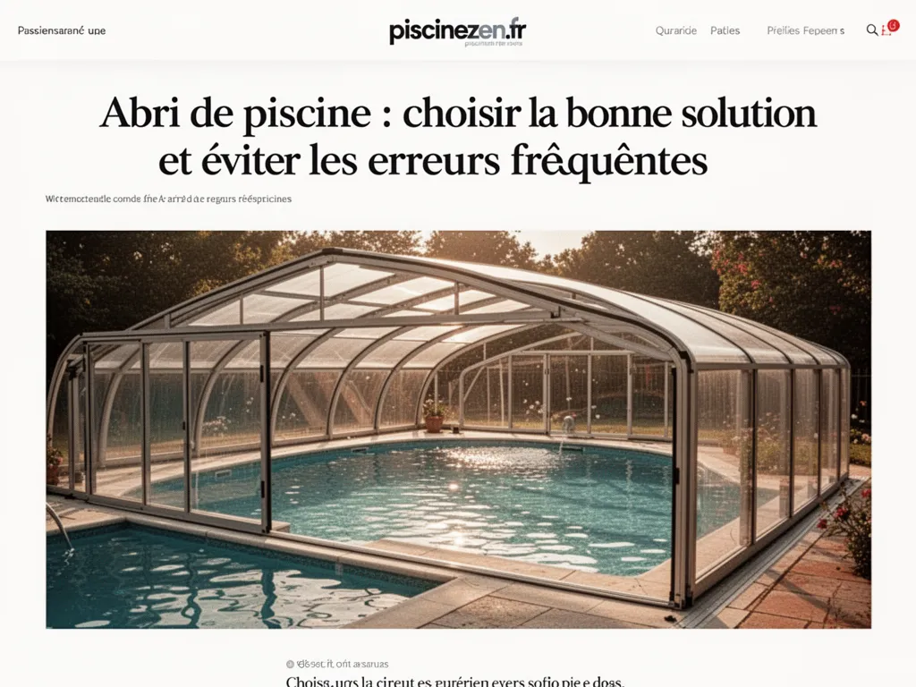 Abri de piscine : choisir la bonne solution et éviter les erreurs fréquentes