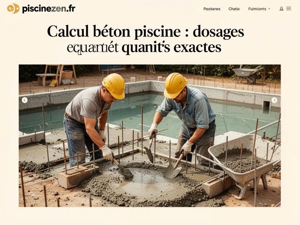 Calcul béton piscine : dosages et quantités exactes