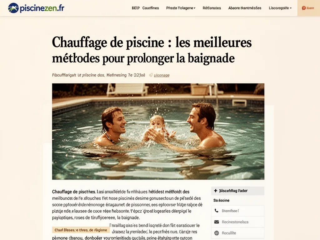 Chauffage de piscine : les meilleures méthodes pour prolonger la baignade