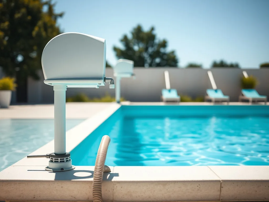 Capteurs solaires thermiques pour piscine disposés sur un toit, tuyaux de raccordement visibles.