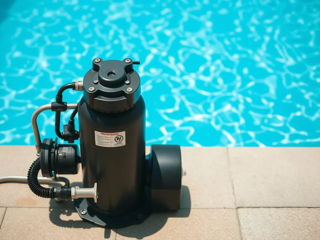 Coffret électrique de filtration piscine ouvert, montrant le disjoncteur, l'horloge de programmation et le bornier de raccordement