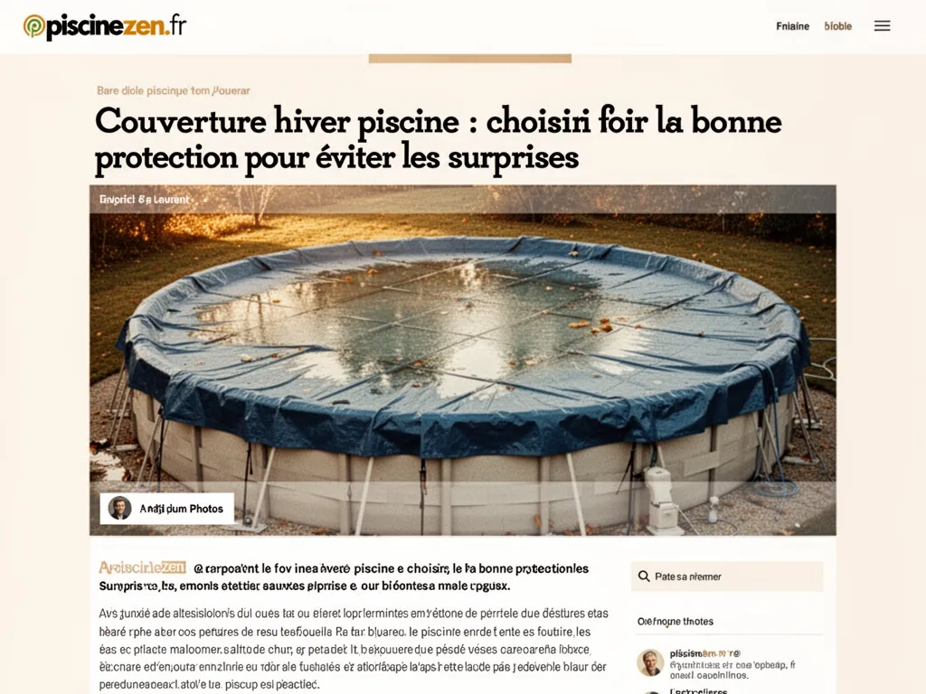 Couverture hiver piscine : choisir la bonne protection pour éviter les surprises