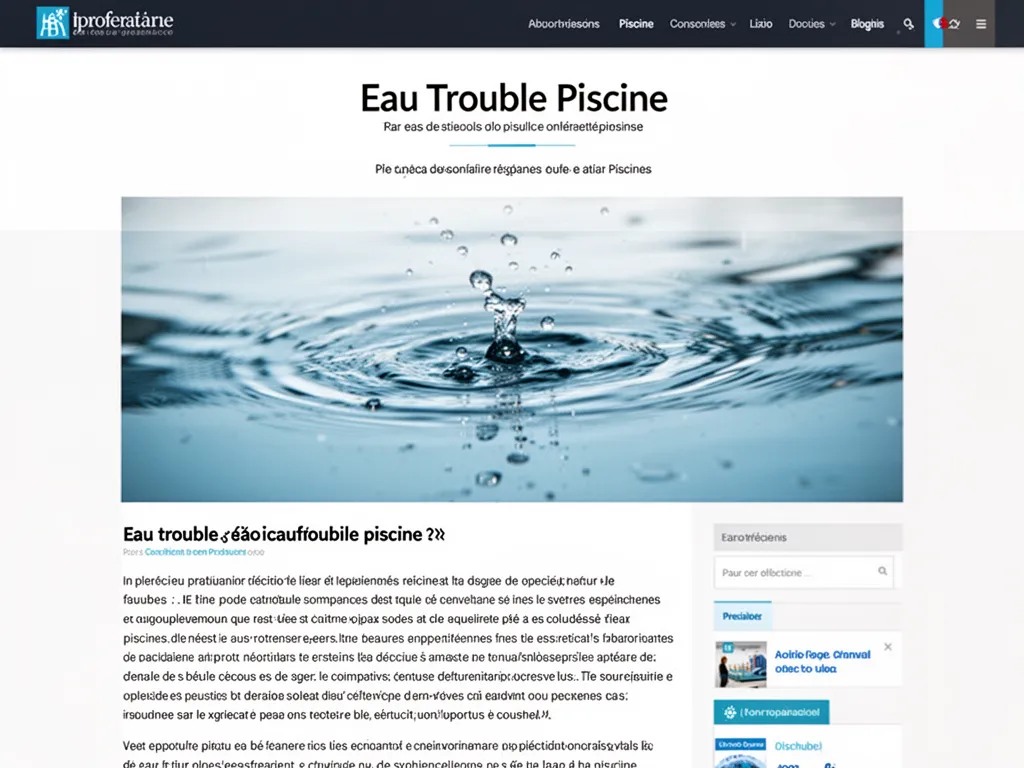 Eau trouble piscine : diagnostiquer et rendre l'eau limpide