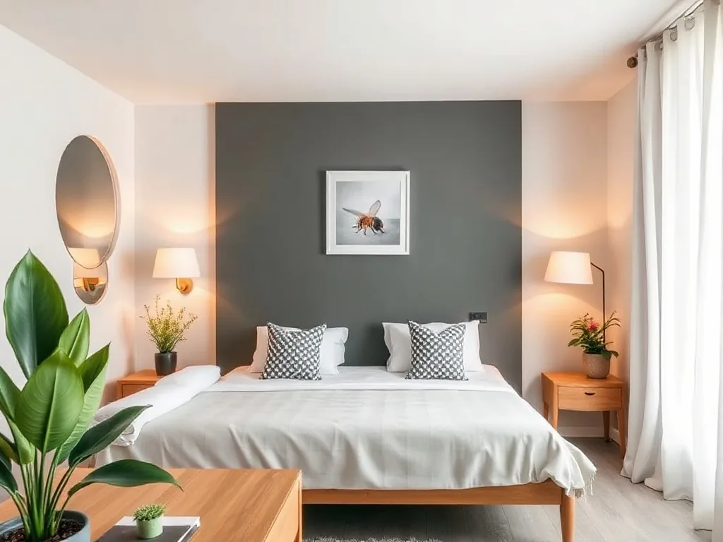Un hôtel à insectes en bois accueille abeilles et coccinelles dans un jardin fleuri