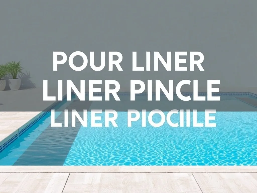 Liner de piscine blanc cassé avec un pot de peinture spéciale posé sur la margelle