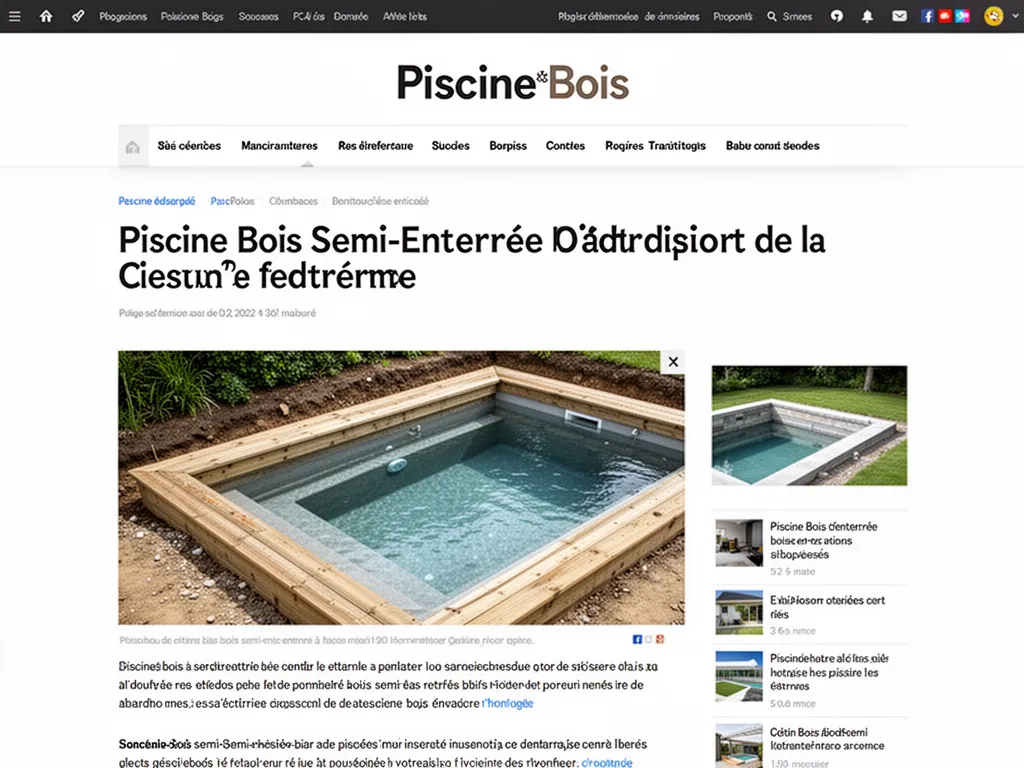 Piscine bois semi-enterrée