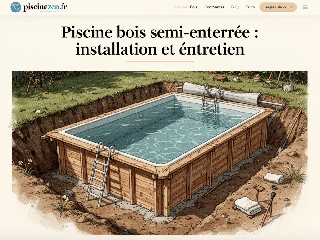 Piscine bois semi-enterrée : installation et entretien