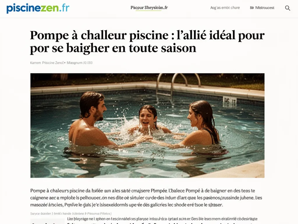 Pompe à chaleur piscine : l'allié idéal pour se baigner en toute saison