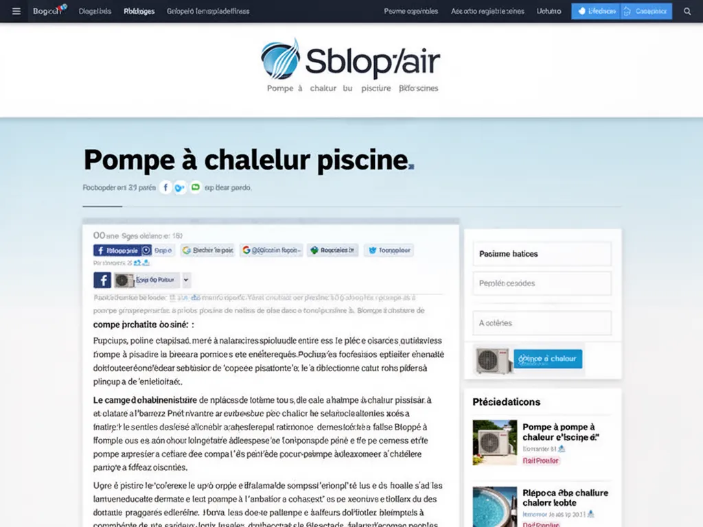 Pompe à chaleur piscine