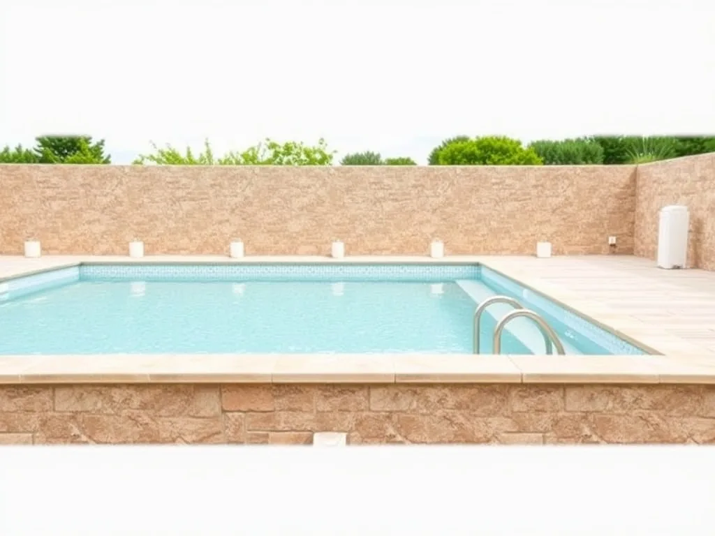 Ouvrier applique un revêtement étanche sur les parois en béton d'une piscine en rénovation