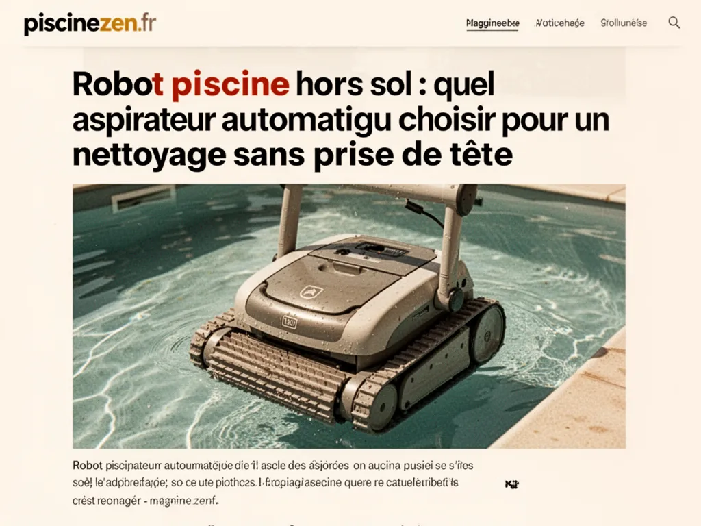 Robot piscine hors sol : quel aspirateur automatique choisir pour un nettoyage sans prise de tête