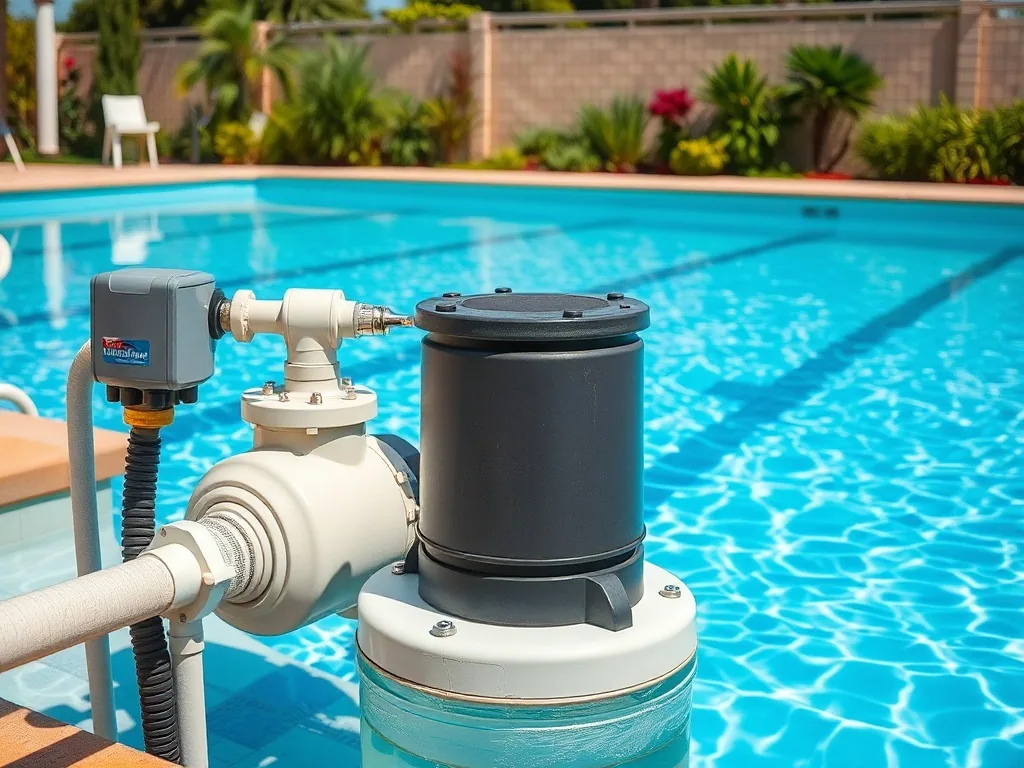Schéma d'un circuit de filtration de piscine montrant les liaisons entre le bassin, le skimmer, la pompe, le filtre à sable et les buses de refoulement