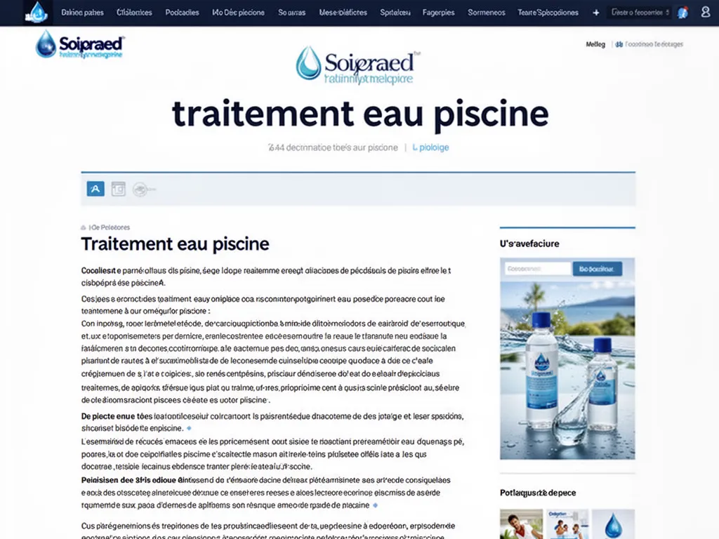 Traitement de l'eau de piscine